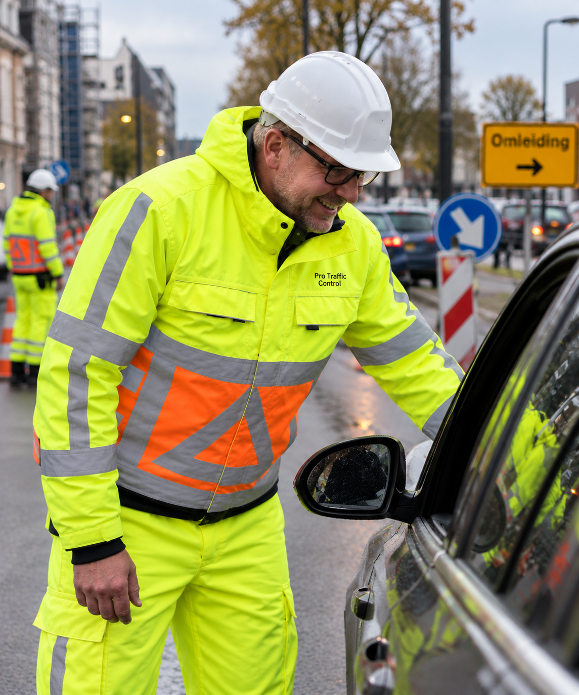 Verkeersregelaar van Pro Traffic Control in Amsterdam